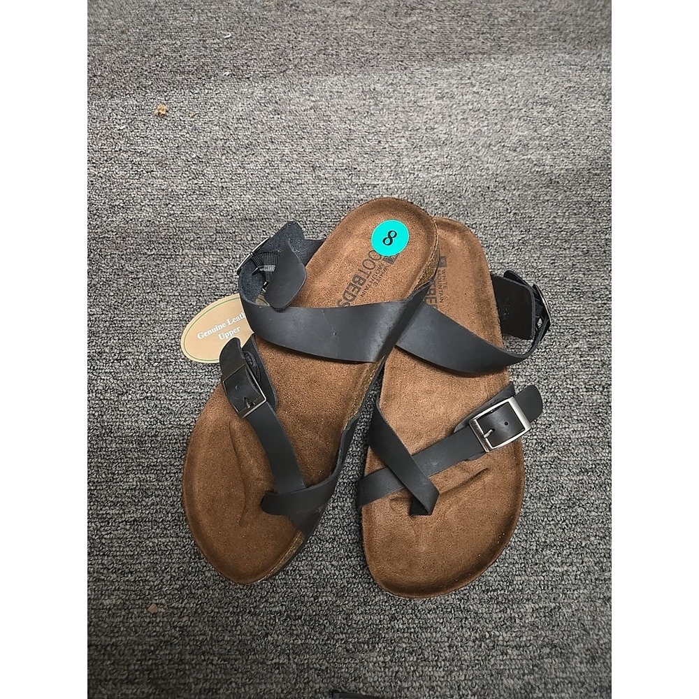 White Mountains Footbeds Women shoes sandals Black Size 8